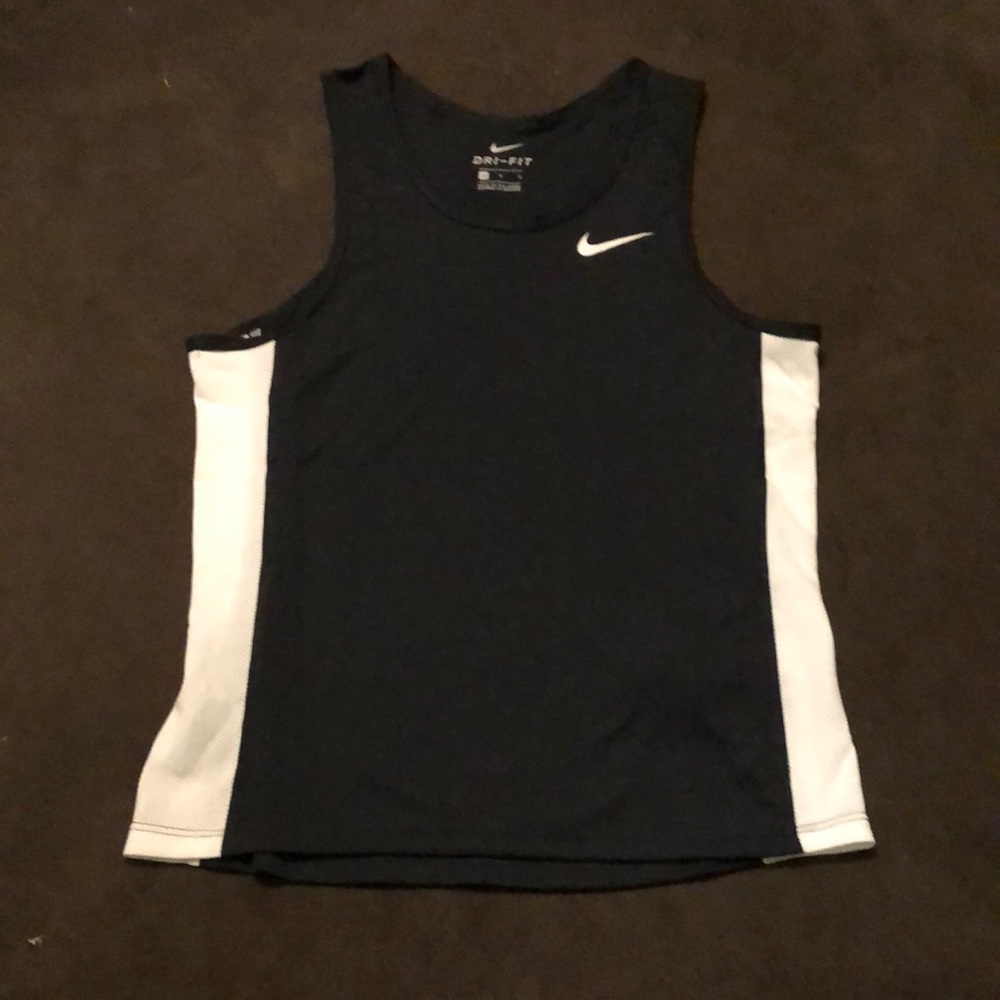 NWOT Nike Y Running Singlet. Mock mesh. Black. YM